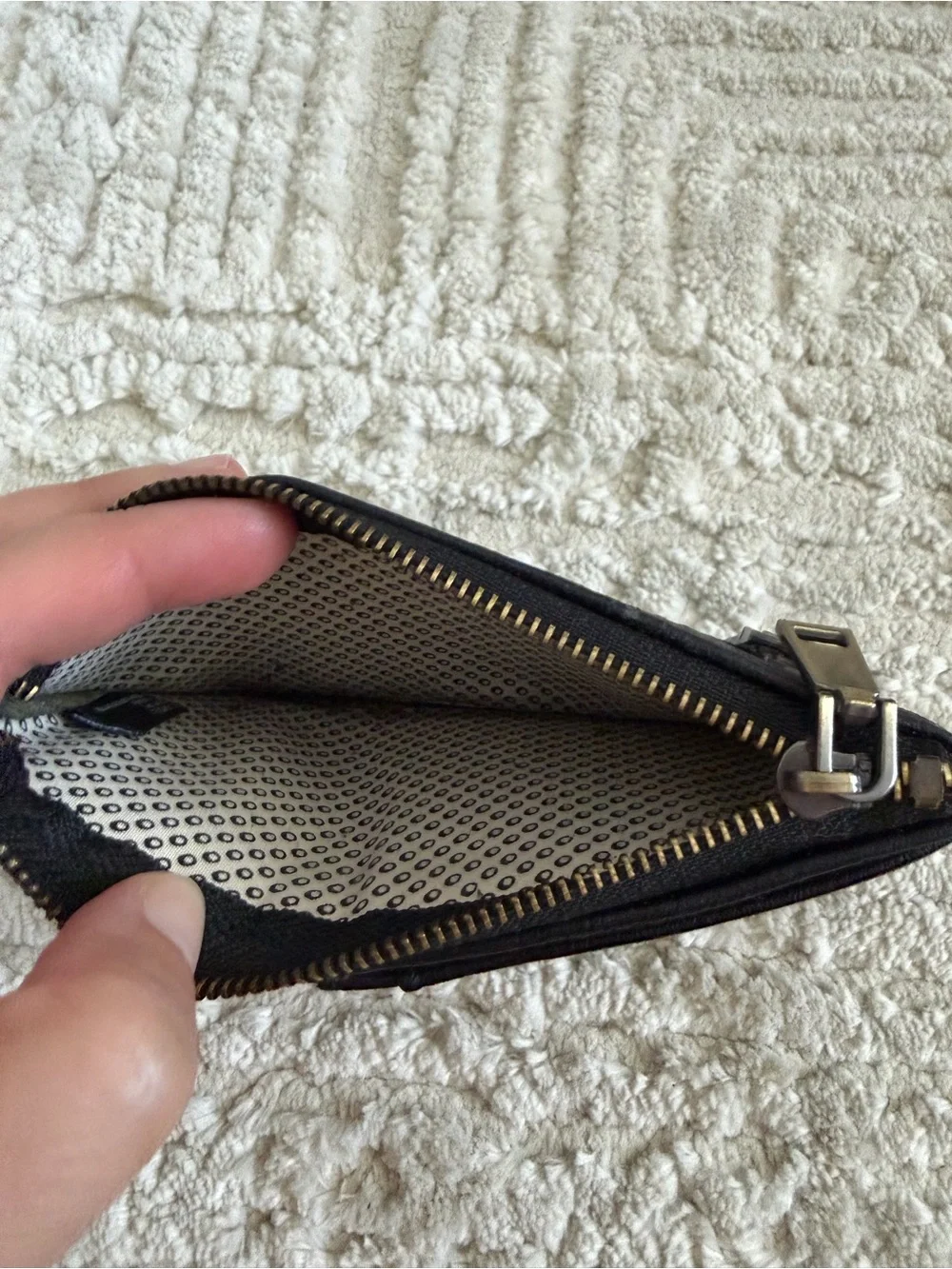Black Phone Wallet Case with Card Slots and Zipper Pocket